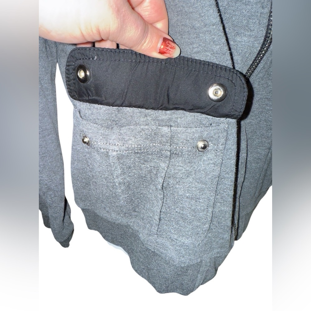 Lauren Ralph Lauren Hooded Drawstring Jacket Womens Large Gray Full Zip Up - Picture 5 of 15